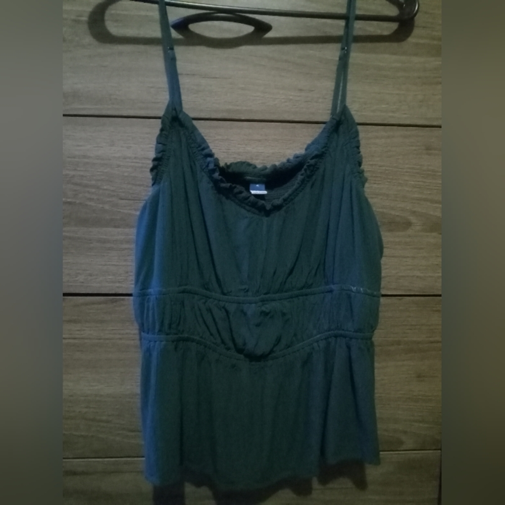 Old Navy, Dark Green Spaghetti Strap Adjustable Tank Top